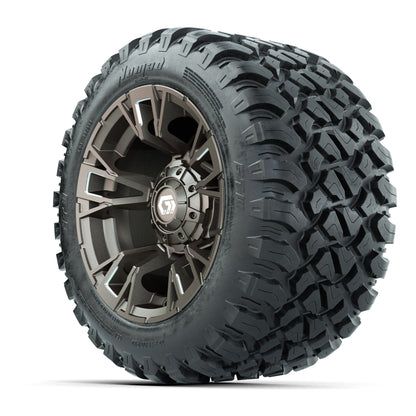 GTW® Vandal Bronze/Machined 12 in Wheels with 22X11-R12 Nomad Steel Belt Radial All-Terrain Tires – Full Set