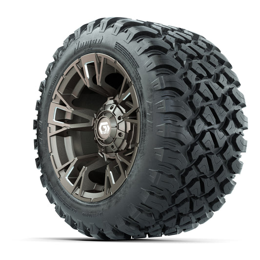 GTW® Vandal Bronze/Machined 12 in Wheels with 22X11-R12 Nomad Steel Belt Radial All-Terrain Tires – Full Set