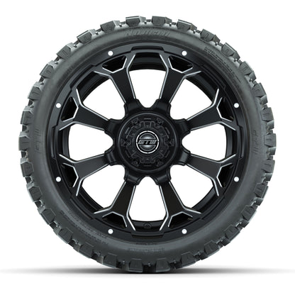 Set of (4) 15″ GTW Raven Matte Black Wheels with 23x10-R15 Nomad All-Terrain Tires