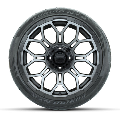 GTW Bravo Matte Gray 15 in Wheels with 215/40-R15 Fusion GTR - front view