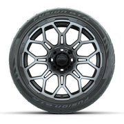 GTW Bravo Matte Gray 15 in Wheels with 215/40-R15 Fusion GTR - front view