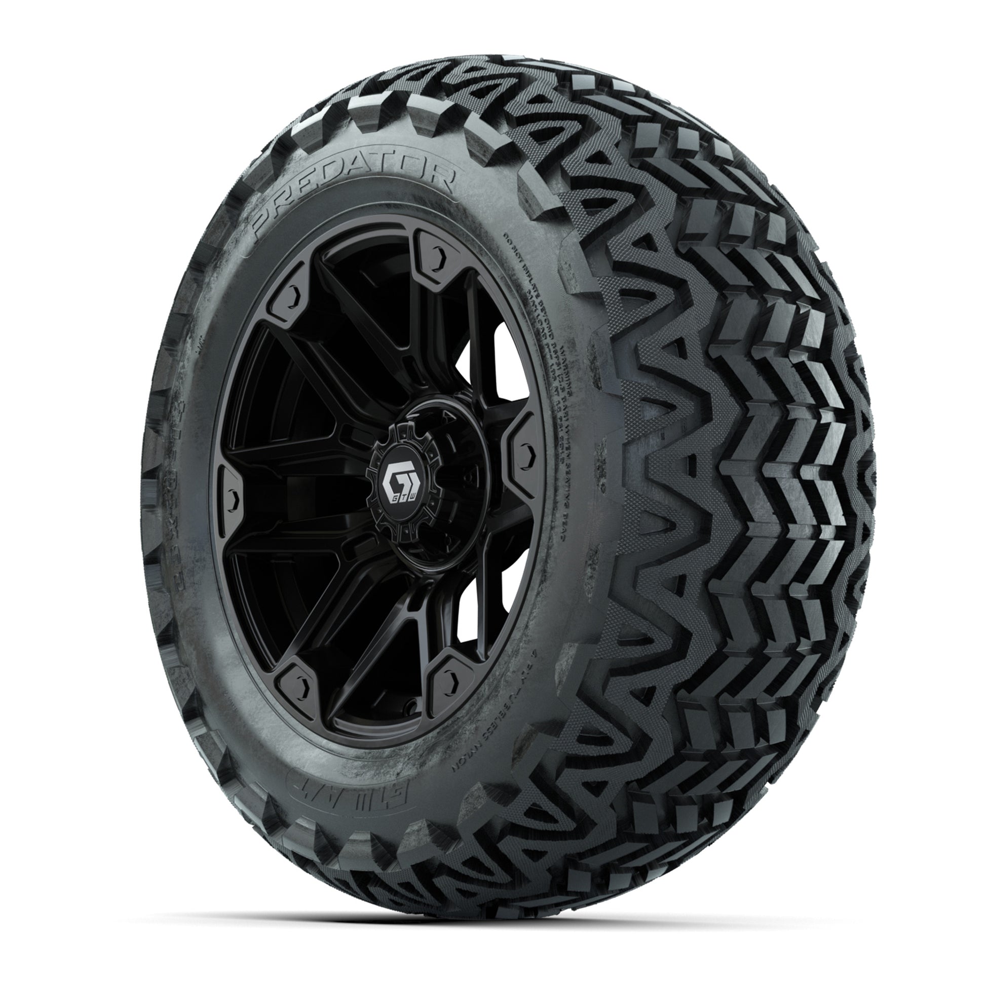 GTW® Graffiti Gloss Black 14 in Wheels with 23x10-14 Predato - 3/4 view