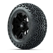 GTW® Graffiti Gloss Black 14 in Wheels with 23x10-14 Predato - 3/4 view