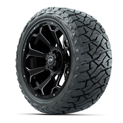 GTW Raven Matte Black 15 in Wheels with 23x10.00-R15 Maverick All-Terrain Tires – Full Set