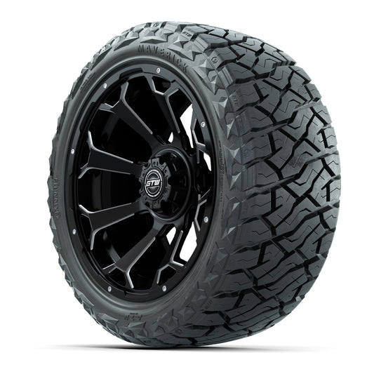 GTW Raven Matte Black 15 in Wheels with 23x10.00-R15 Maverick All-Terrain Tires – Full Set