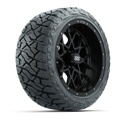 GTW Vortex Matte Black 14 in Wheels with 23x10.00-R14 Maverick All-Terrain Tires – Full Set