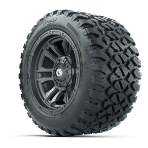 GTW® Shogun Gunmetal 12 in Wheels with 20X10-12 Nomad Steel Belt Radial All-Terrain Tires – Full Set