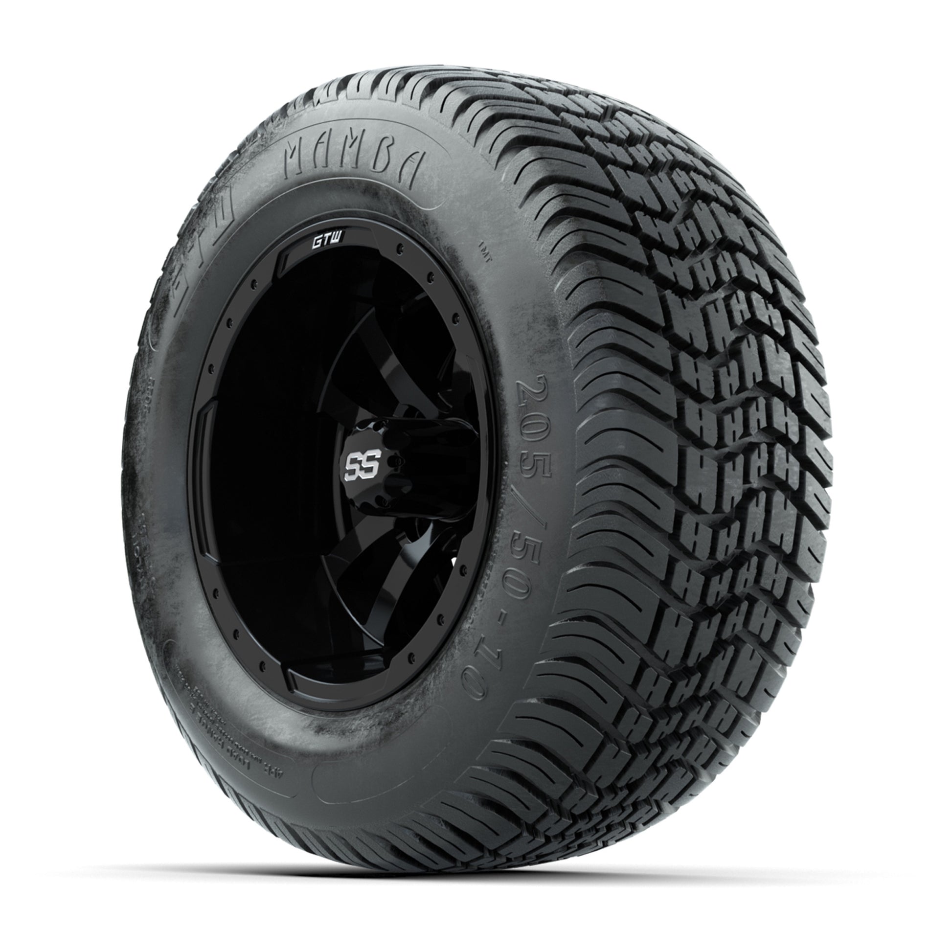 Set of (4) 10 in GTW Storm Trooper Wheels with 205/50-10 Mamba Street Tires