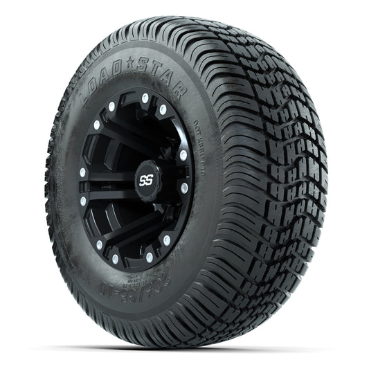 GTW Specter Matte Black 10 in Wheels with 205/65-10 Kenda Load Star Street Tires – Full Set