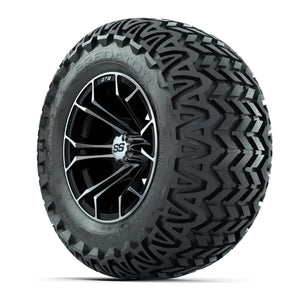Set of 4 GTW Spyder Black and Machined Wheels with Predator A-T Tires - 12 Inch