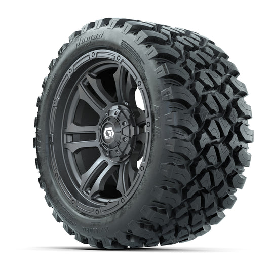 GTW® Shogun Gunmetal 14 in Wheels with 23X10-R14 Nomad Steel - 3/4 view