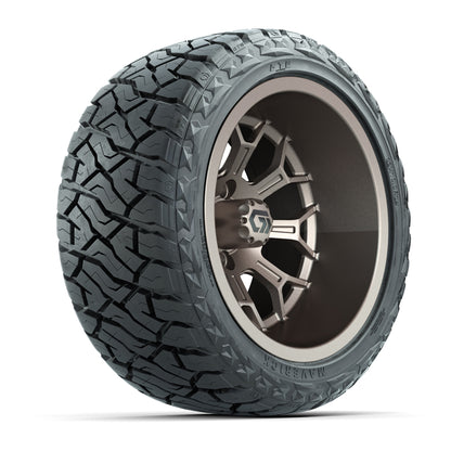 GTW Assault Matte Bronze 14 in Wheels with 23X10-R14 Maverick Steel Belted Radial All-Terrain Tires – Full Set