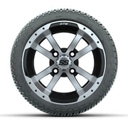 GTW Storm Trooper Black and Machined 12 in Wheels with 18in Fusion Street Tires – Set of 4