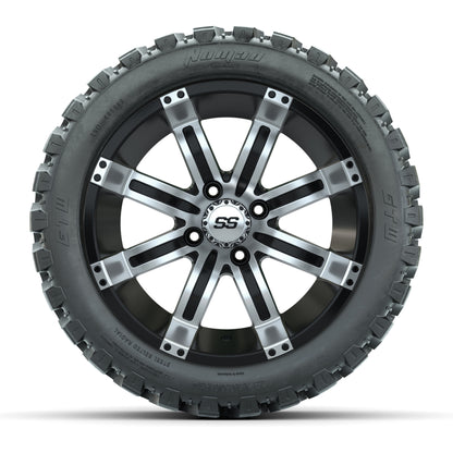 GTW® Tempest Black/Machined 14 in Wheels with 23X10-R14 Noma - front view