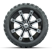 GTW® Tempest Black/Machined 14 in Wheels with 23X10-R14 Noma - front view