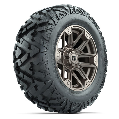 GTW Graffiti Bronze/Black 14 in Wheels with 25x10-14 Barrage Mud Tires – Full Set