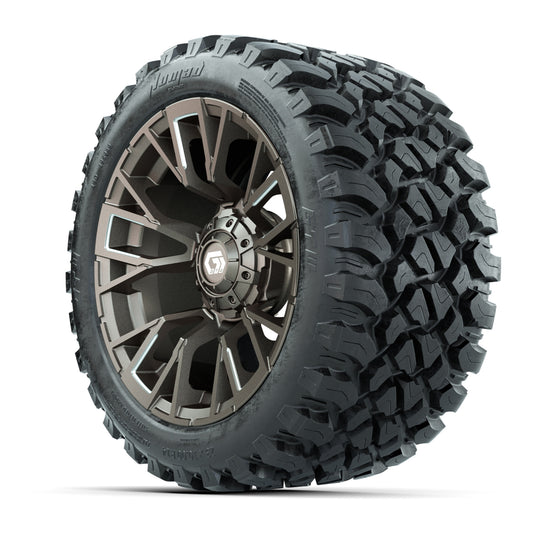 GTW® Vandal Bronze/Machined 14 in Wheels with 23X10-R14 Noma - 3/4 view