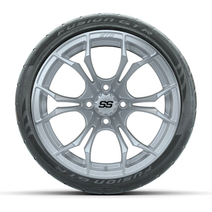 GTW Spyder Silver Brush 15 in Wheels with 215/40-R15 Fusion  - front view