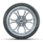 GTW Spyder Silver Brush 15 in Wheels with 215/40-R15 Fusion  - front view
