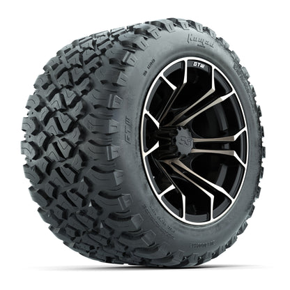 GTW® Spyder Matte Black/Bronze 12 in Wheels with 20X10-12 Nomad Steel Belt Radial All-Terrain Tires – Full Set