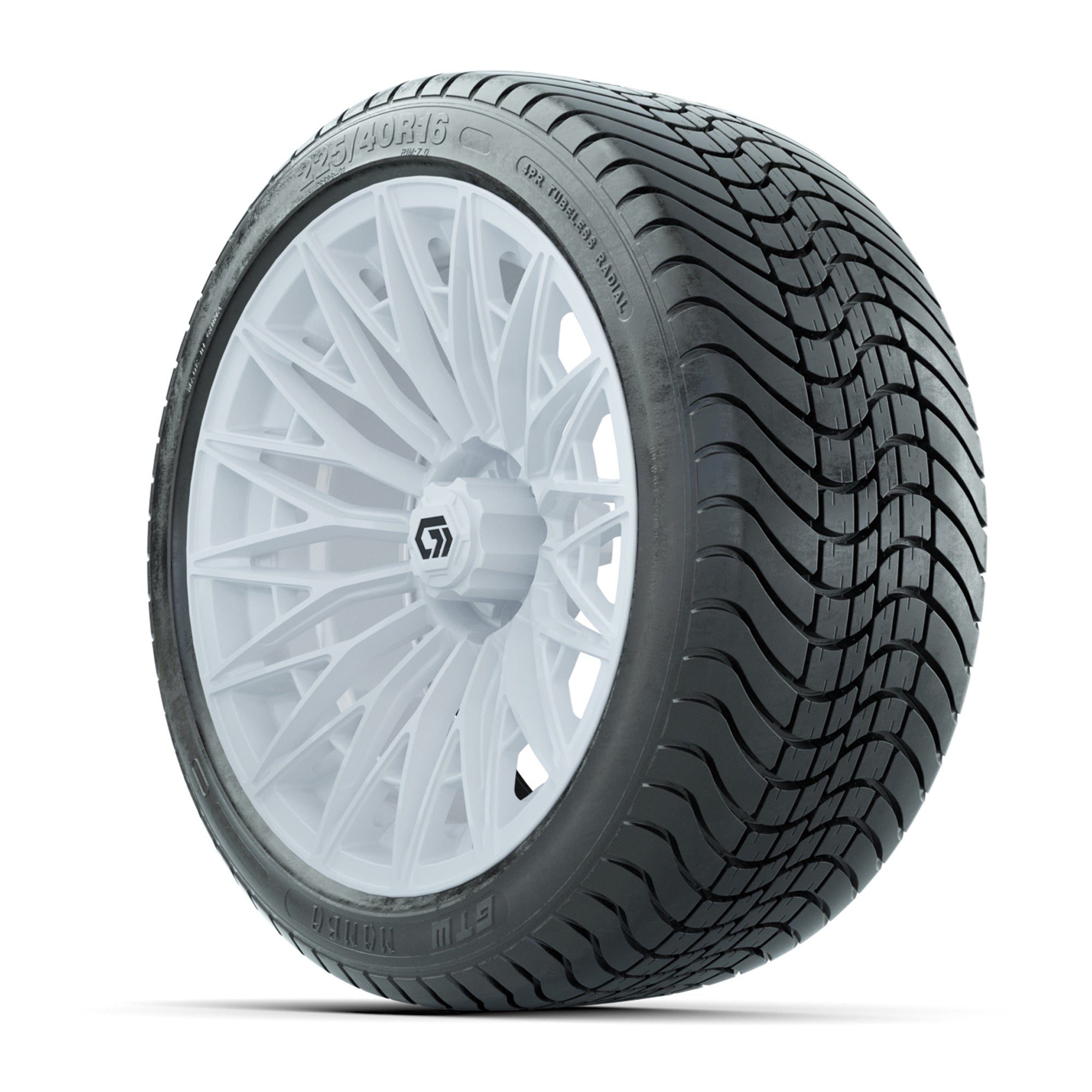 GTW Blur Gloss White 16 in Wheels with 225/40-R16 Mamba Street Tires – Full Set