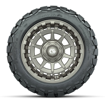 GTW® Barricade Satin Bronze 14 in Wheels with 22x10-14 Timbe - front view