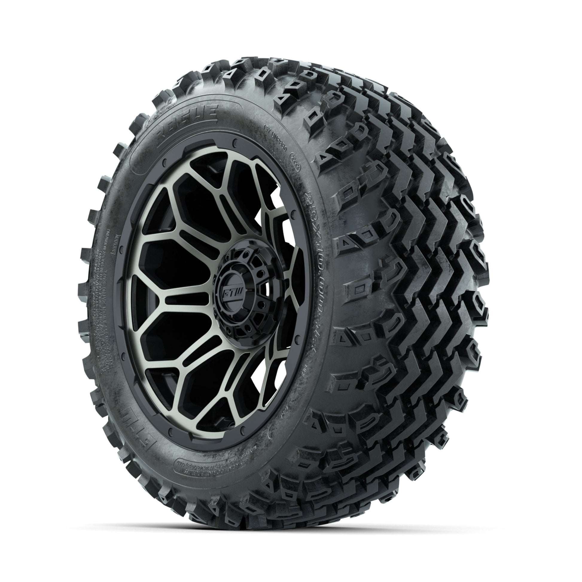 GTW Bravo Bronze/Black 14 in Wheels with 23x10.00-14 Rogue A - 3/4 view