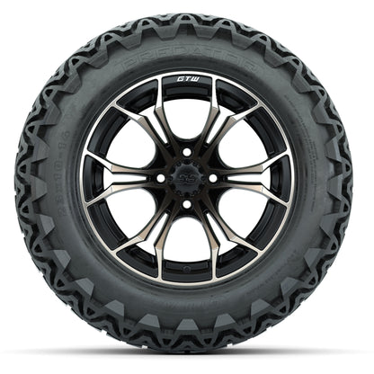 GTW Spyder Matte Black/Bronze 14 in Wheels with 23X10-14 Pre - front view