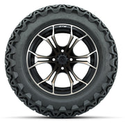 GTW Spyder Matte Black/Bronze 14 in Wheels with 23X10-14 Pre - front view