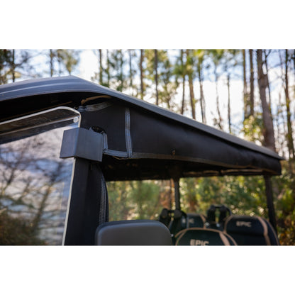 RedDot 4-Forward Seating with OEM Top 3-Sided Track Style Black Enclosure for ICON & Epic E40FX Golf Carts