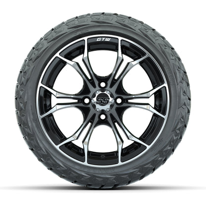GTW Spyder Black/Machined 14 in Wheels with 23x10.00-R14 Mav - front view