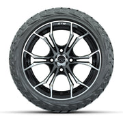 GTW Spyder Black/Machined 14 in Wheels with 23x10.00-R14 Mav - front view