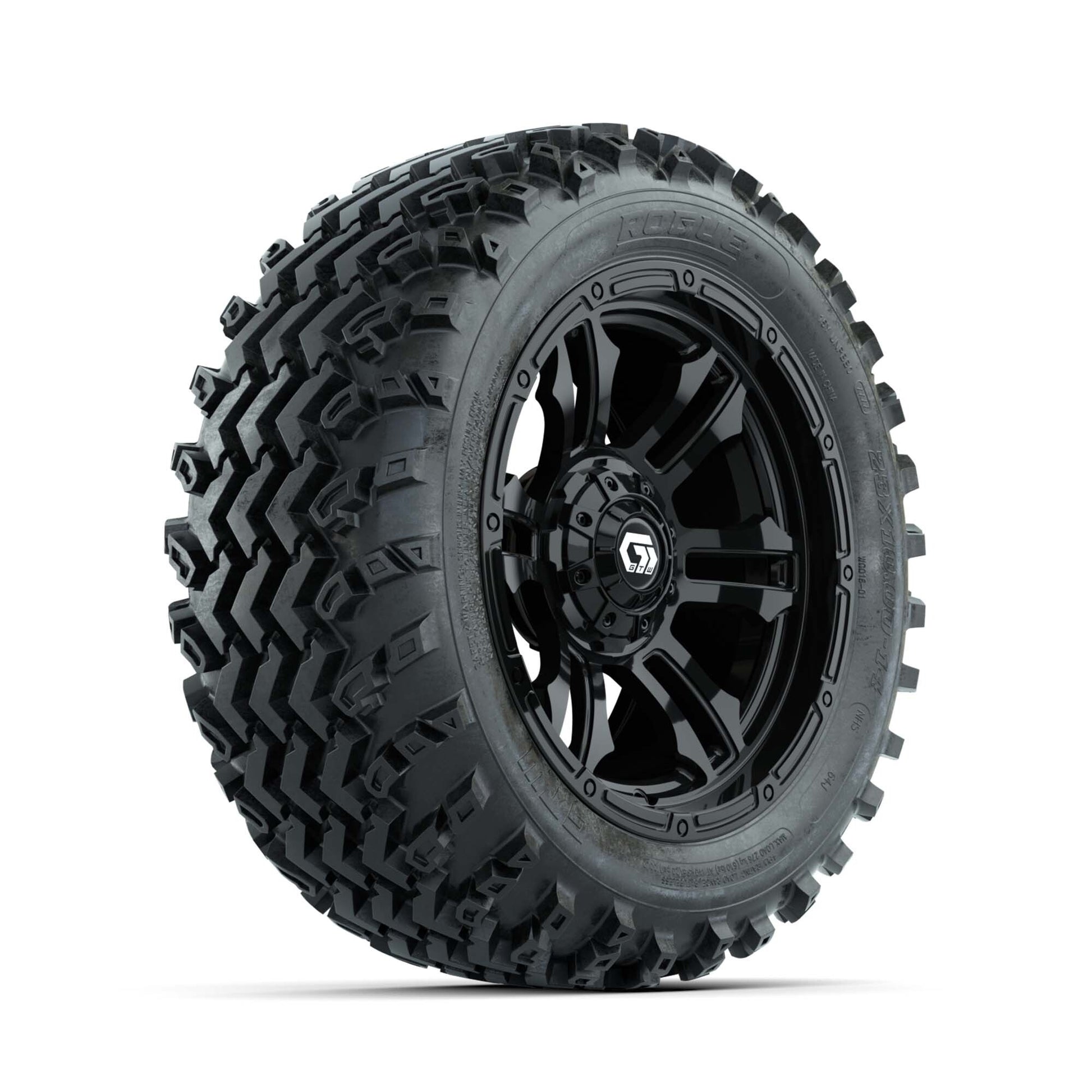 GTW® Shogun Gloss Black 14 in Wheels with 23X10.00-14 Rogue All-Terrain Tires – Full Set