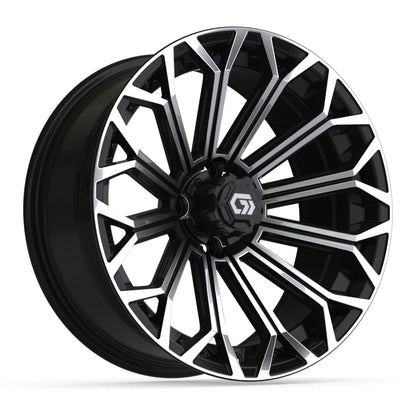 Phantom 16 inch GTW golf cart wheel - Black / Machined