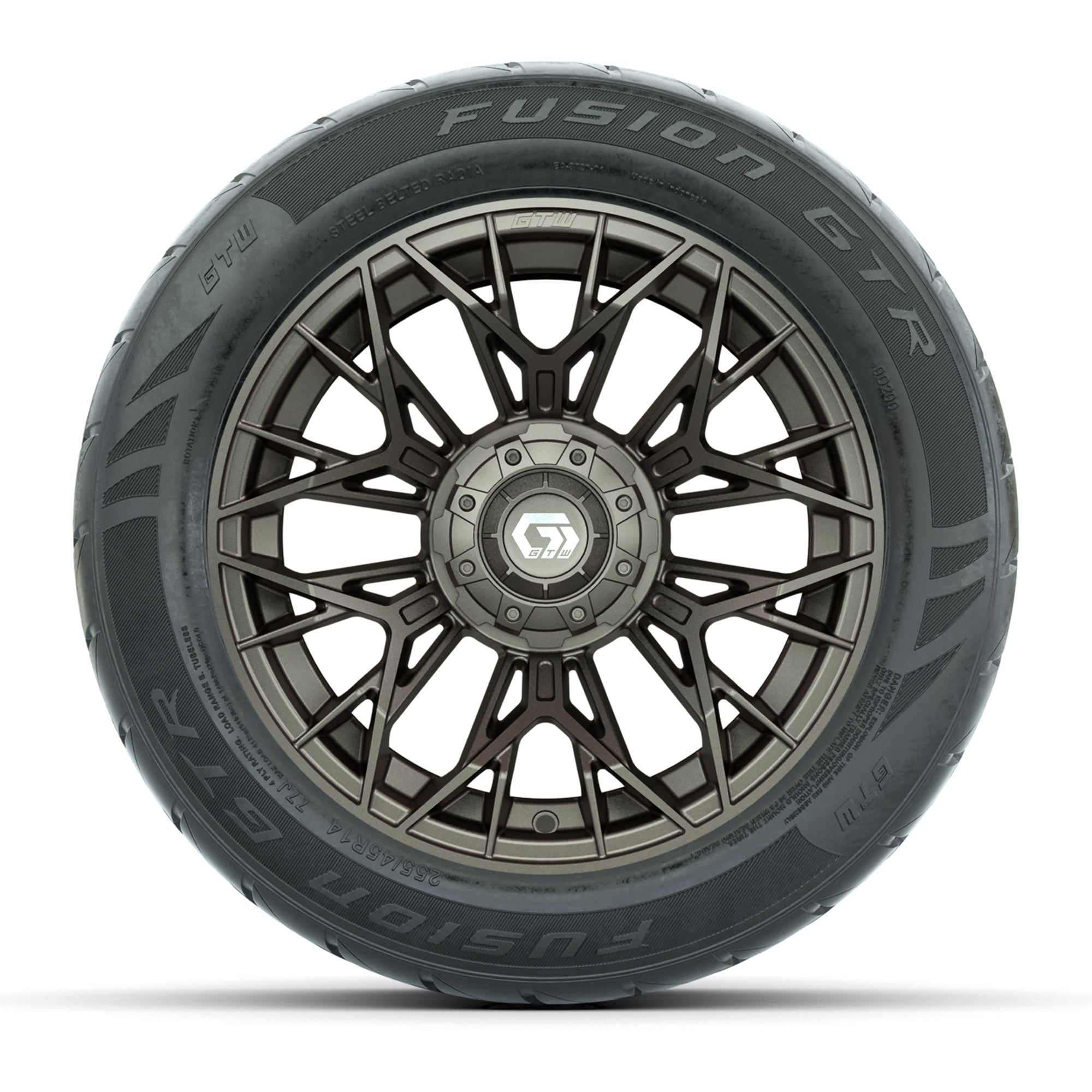 GTW® Stellar Matte Bronze 14 in Wheels with 255/45-R14 Fusio - 3/4 view