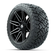 GTW Stealth Gloss Black/Machined 14 in Wheels with 23x10.00- - 3/4 view