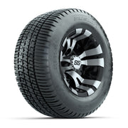 GTW Vampire Black and Machined 10 in Wheels with 18in Fusion Street Tires – Set of 4