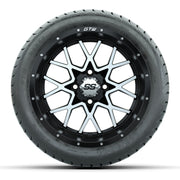 Set of (4) 14 in GTW Vortex Wheels with 225/30-14 Mamba Stre - front view