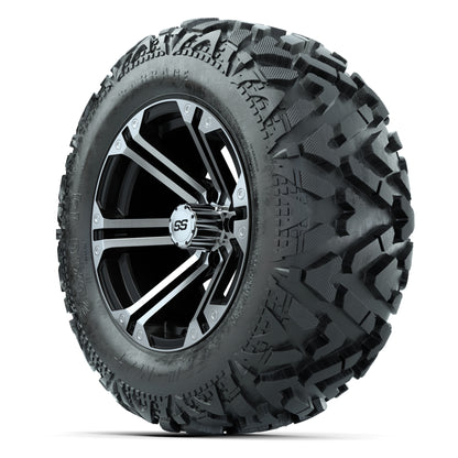 GTW Specter Black/Machined 14 in Wheels with 25x10-14 Barrag - 3/4 view