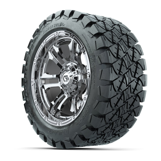 GTW® Shogun Chrome 14 in Wheels with 22x10-14 Timberwolf All - 3/4 view