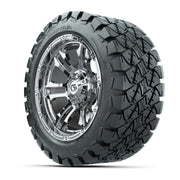 GTW® Shogun Chrome 14 in Wheels with 22x10-14 Timberwolf All - 3/4 view