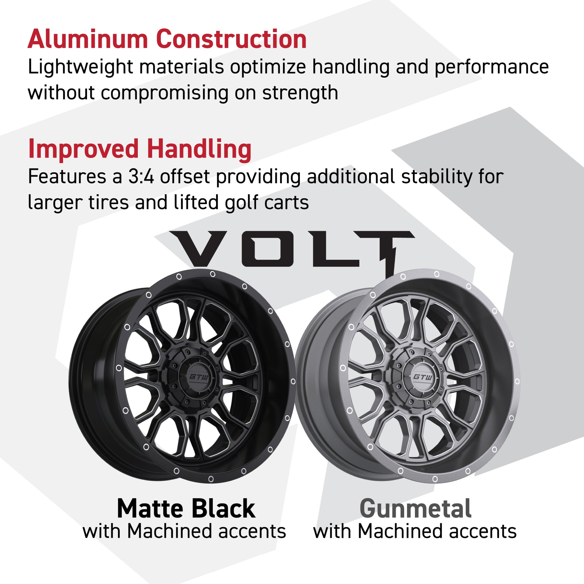 14" GTW Volt Black & Machined Wheel