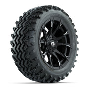 GTW® Diablo Gloss Black/Machined 14 in Wheels with 23X10-14 Rogue All-Terrain Tires – Full Set