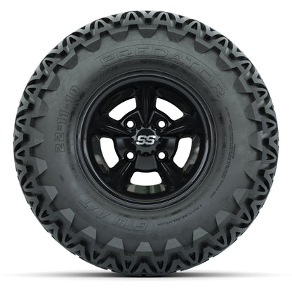 GTW Godfather Black 10 in Wheels with 22x11-10 Predator All-Terrain Tires – Full Set