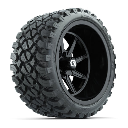 GTW Reaper Gloss Black 15 in Wheels with 23X10-R15 Nomad Steel Belted Radial All-Terrain Tires – Full Set