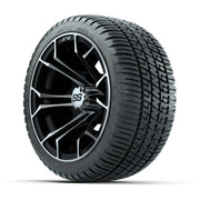 GTW Spyder Machined and Black 12 in Wheels with 18in Fusion Street Tires – Set of 4