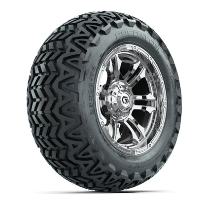 GTW® Shogun Chrome 14 in Wheels with 23x10-14 Predator All-Terrain Tires – Full Set