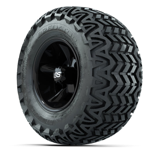 GTW Godfather Black 10 in Wheels with 20x10-10 Predator All-Terrain Tires – Full Set