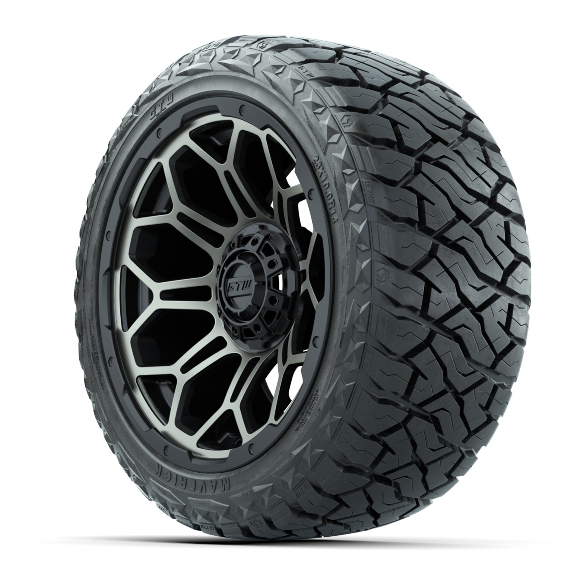 GTW Bravo Matte Bronze 14 in Wheels with 23x10.00-R14 Maveri - 3/4 view