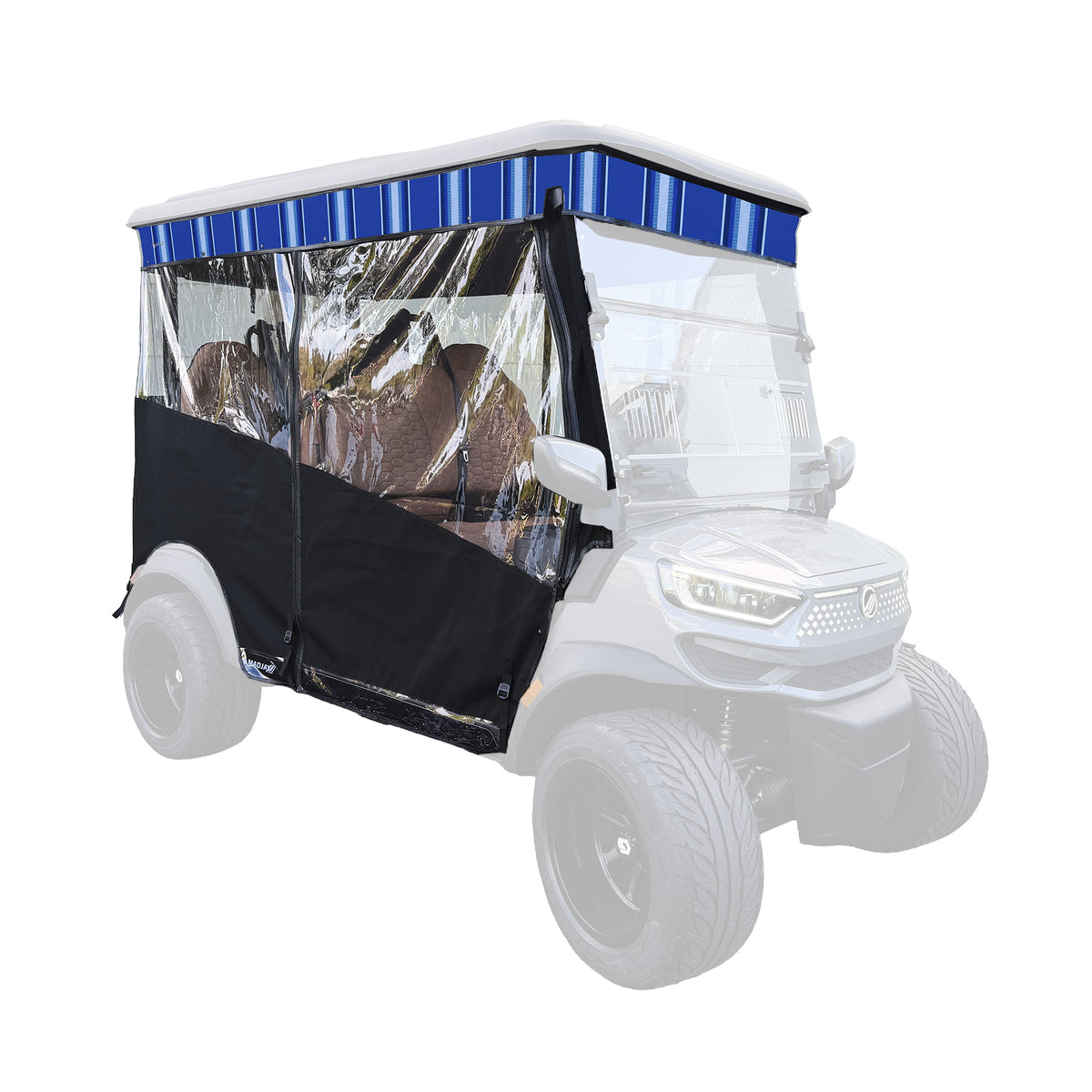 RedDot Black/Pacific Blue Fancy Single Track Enclosure for MadJax® Ascent with 4-Forward Facing Seats